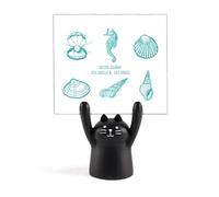 Porte-mémo motif hippocampe bleu vie marine dessin animé chat noir décoration