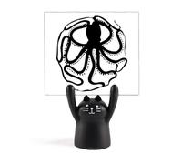 Porte-mémo motif pieuvre marine noir dessin animé chat noir décoration