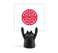Porte-mémo rond motif vie symétrique dessin animé chat noir décoration