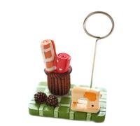 Porte-mémos Porte-photo Clip de Note en Résine Synthétique Décoratif | Mini Scène Succulente, Usage Bureau et Maison, pour Messages, Cartes et Souvenirs