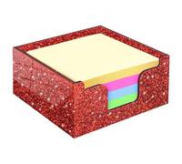 Porte-mémos transparent de qualité supérieure avec finition étincelante 10 x 10 cm Solution de rangement de bureau pour accessoires de bureau Distributeur de notes en acrylique de grande capacité