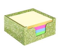 Porte-mémos transparent de qualité supérieure avec finition étincelante - 10 x 10 cm - Solution de rangement pour accessoires de bureau - Organisateurs de notes adhésives