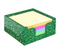 Porte-mémos transparent de qualité supérieure avec finition étincelante - 10 x 10 cm - Solution de rangement pour accessoires de bureau - Organisateurs de notes adhésives