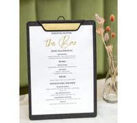Porte-menu à pince, A4, gris foncé / beige