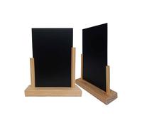Porte menu de table en bois brut avec ardoise format A5 - Lot de 2 - Fabrication française