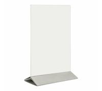 Porte menu de table plexi - Porte affiche avec base en Inox pour table d'hôtel restaurant - Transparent - A5
