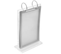 Porte-menus de Table A6 en Acrylique, Support T, Double Face | PVC Transparents, Base Stable Lestée, Pages Multiples, Mises à Jour Rapides pour Comptoirs, Restaurants