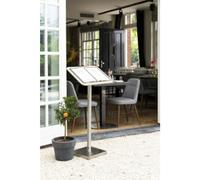 Porte-menus, en bois et en acier inoxydable