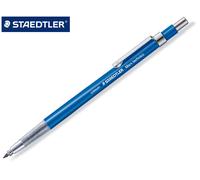 Staedtler Mars crayon à mine tombante avec clip métallique, mine HB, taille-mines intégré et indicateur de dureté, couleur du corps bleu