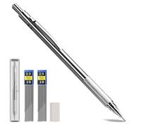 Porte-mines en métal de 0,9 mm avec 8 recharges 2B et 4 gommes, parfaits pour écrire, dessiner et esquisser