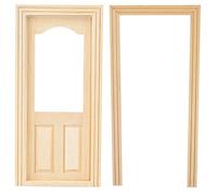 Porte Miniature en Bois CHEOTIME à l'échelle 1:12, Accessoire de décoration à Peindre soi-même pour Maison de poupée Miniature, 18 x 8,6 cm.