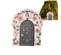 Porte Miniature - Porte de fée de GNOME décorative, Ornement de Style forêt, Accessoire de souche d'arbre Rustique, Figurine de Jardin légère | Elfe fantaisiste pour Les Arbres extérieurs, c