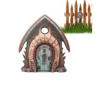 Porte miniature - Porte de fée - Porte miniature créative en bois - Décoration de porte d'elfe - Accessoires de jardin féerique - Décoration de souche d'arbre - Ornement de jardin pour la cour arrière