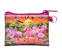 Porte-Monnaie 3D LiveLife - Flamants Rose de Deluxebase. Porte-Monnaie et Carte Lenticulaire 3D Oiseau avec Fermeture éclair sécurisée avec Illustrations sous Licence Artiste renommé Michael Searle