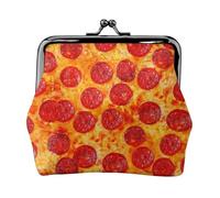 Porte-monnaie 3D Pizza Pepperoni pour femme, petit portefeuille pour femme, petite trousse de maquillage pour sac à main, portefeuille rétro ultra fin, noir, One Size, Art déco