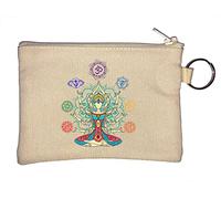 Porte-monnaie 7 chakras Yoga Méditation Art Porte-monnaie Beige