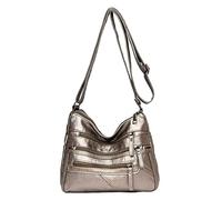 Porte-monnaie à bandoulière pour femme, décontracté, sangle réglable, sac à bandoulière, sac en cuir pour femme, sac de shopping pour femme, bleu, bronze, Taille unique
