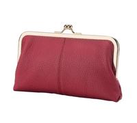 Porte-Monnaie À Boucle en Simili Cuir Élégant Grande Capacité Cuir PU Rétro | Bourse À Monnaie Pour Femme Tendance Mignon Vintage Portefeuille À Fermeture Baiser Spacieux Compact Femme Fil