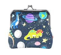 Porte-monnaie à carreaux rouges et noirs rayés avec serrure à baiser - Porte-monnaie décontracté pour un usage quotidien, Dinosaures colorés planètes spatiales 1, one size, Planètes spatiales