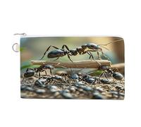 Porte-monnaie à dessin en forme de branche de saule avec fermeture éclair, sac à main en toile pour homme et femme, petite trousse de maquillage, Ant Bridge, Taille unique, Petit porte-monnaie