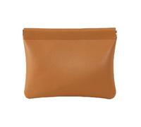 Porte-monnaie à fermeture automatique - Trousse de maquillage, portefeuille en cuir PU sans fermeture éclair | Trousse de maquillage sans fermeture éclair | Petites pochettes auto-adhésives S, Marron