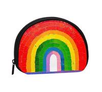 Porte-monnaie à imprimé arc-en-ciel, porte-monnaie portable avec fermeture éclair, sac à cosmétiques, porte-monnaie, mini sac de maquillage pour femme pour ranger de la monnaie, des cartes, des clés