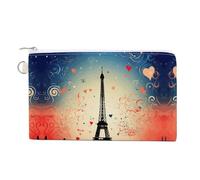 Porte-monnaie à motif de Paris avec porte-clés, joli porte-monnaie portable avec fermeture éclair, pour homme et femme, style, taille unique, floral, Style :, Taille unique, Motif floral