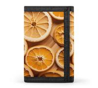 Porte-monnaie à trois volets avec 8 emplacements pour cartes de crédit et porte-cartes Motif musée du Louvre à Paris, Tranches d'orange, Taille unique, Moderne