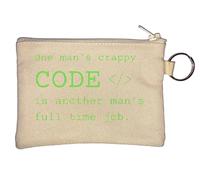 Porte-monnaie amusant avec inscription « One Man's Code is Another Man's Full Time Job » Beige