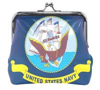 Porte-monnaie amusant en cuir pour femme - Joli drapeau des forces navales américaines et filles, Drapeau des forces navales US, Classique