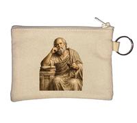Porte-monnaie Ancient Philosophe en pose réfléchie Beige