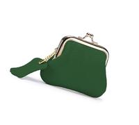 Porte-monnaie avec baiser - Joli porte-monnaie - Petit portefeuille en cuir pour filles - Porte-monnaie - Pour tous les jours - Joli sac en cuir avec baiser, Vert, Beauté de masse