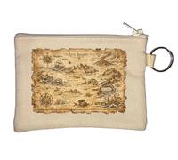 Porte-monnaie avec carte au trésor antique avec monuments mystérieux Beige