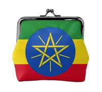 Porte-monnaie avec drapeau de l'Éthiopie - Mini porte-monnaie pour femme - Petit porte-monnaie pour carte de crédit et clé d'identité, noir, One Size, Vintage