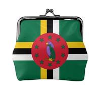 Porte-monnaie avec drapeau du Commonwealth de la Dominique. Porte-monnaie double face pour femme, petit porte-cartes en cuir synthétique