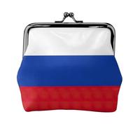 Porte-monnaie avec drapeau russe pour femme, petit portefeuille pour femme, petite trousse de maquillage pour porte-monnaie, portefeuille rétro ultra fin, noir, One Size, Art déco