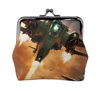 Porte-monnaie avec fermeture éclair pour pièces de monnaie et cartes Motif avions de chasse