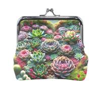 Porte-monnaie avec fermoir pour femme, motif nains de la Saint-Patrick, 11,4 x 10,4 cm, Succulent Heart Garden Green, one size, Succulent Heart Garden Green