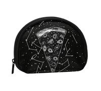 Porte-monnaie avec impression de constellation de pizza, porte-monnaie portable avec fermeture éclair, sac à cosmétiques, porte-monnaie, mini sac de maquillage pour femme pour ranger de la monnaie