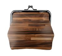 Porte-monnaie avec impression grain de bois, mini porte-monnaie pour femme, petit porte-monnaie pour carte de crédit, carte d'identité, clé, noir, One Size, Vintage