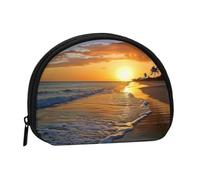 Porte-monnaie avec imprimé coucher de soleil - Porte-monnaie portable avec fermeture éclair - Sac à cosmétiques - Porte-monnaie - Mini sac de maquillage pour femme pour ranger de la monnaie, des