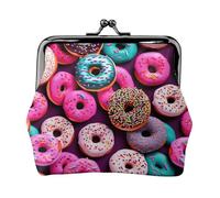 Porte-monnaie avec imprimé donut, mini porte-monnaie pour femme, petit porte-monnaie pour carte de crédit, carte d'identité, clé, noir, One Size, Vintage