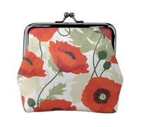 Porte-monnaie avec imprimé floral pour femmes et filles - Mini pochette portefeuille avec verrou à baiser - Joli portefeuille en cuir, Noir , Taille unique, Pochette à monnaie