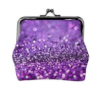 Porte-monnaie avec imprimé paillettes la nuit pour femmes et filles - Mini pochette portefeuille avec verrou à baiser - Joli portefeuille en cuir, Noir , Taille unique, Pochette à monnaie