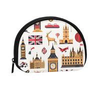 Porte-monnaie avec imprimé symboles d'Angleterre - Porte-monnaie portable avec fermeture éclair - Sac à maquillage pour femme - Mini sac de maquillage pour femme pour ranger de la monnaie, des cartes