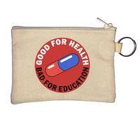 Porte-monnaie avec inscription « Good for Health Bad for Education » - Beige