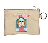 Porte-monnaie avec inscription « I Am Returning to The Ship » Motif extraterrestre Beige