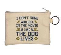 Porte-monnaie avec inscription « I Don't Care Who Dies in The Movie As Long As The Dog Lives » Beige