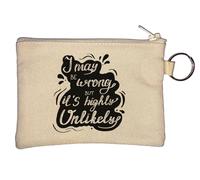 Porte-monnaie avec inscription « I May Be Wrong But It is Highly Unlikely » Beige