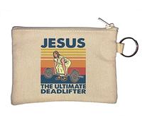 Porte-monnaie avec inscription « Jesus The Ultimate Deadlifter » - Beige